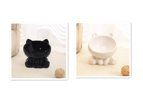 Ceramic Cat Bowl Cat Bowl Cat Food Bowl Neck Guard Oblique Mouth Dog