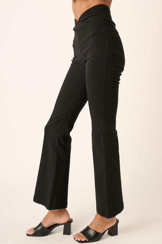 Mittoshop Surplice V Waist Flare Pants