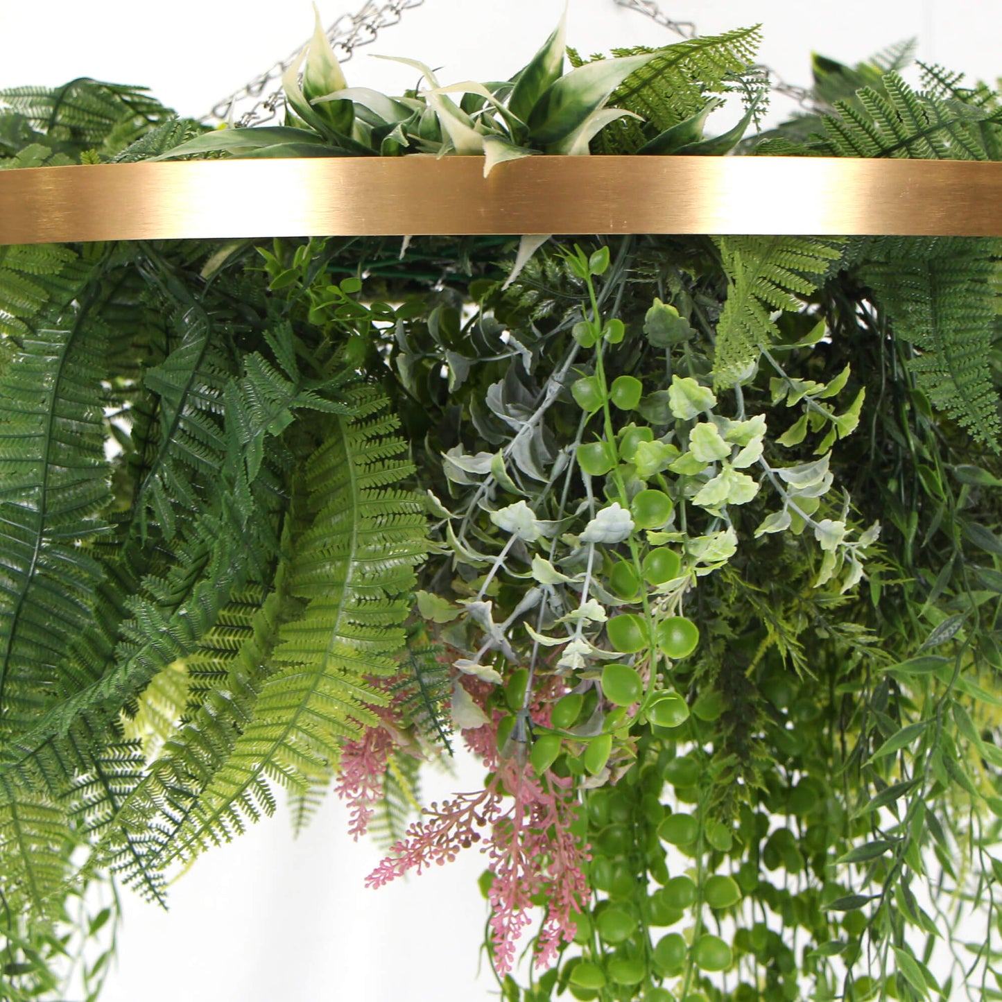 Imitation Gold Artificial Hanging Green Wall Disc 60cm (Limited Range)