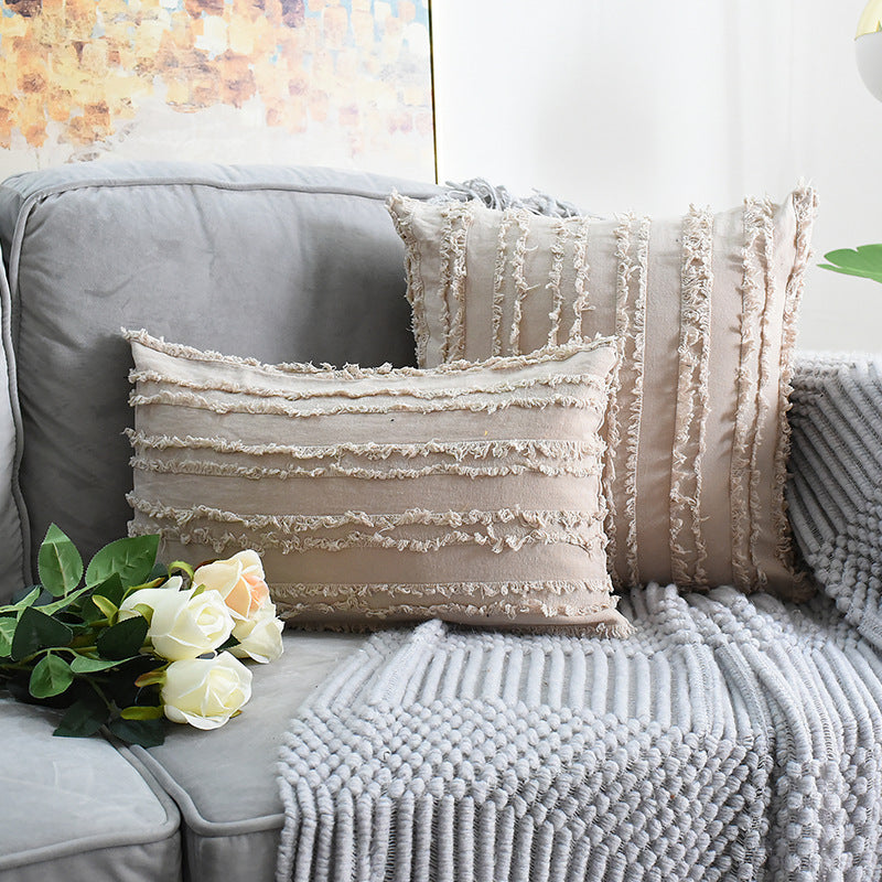 Floral Fringed Sofa Pillowcases