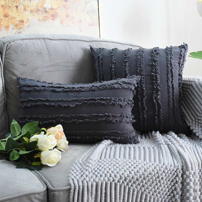 Floral Fringed Sofa Pillowcases