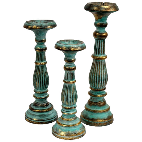 Vintage Candle Stands Turquoise