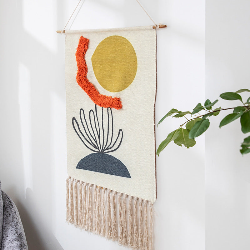 Sunlight Horizon Handwoven Tassel Tapestry