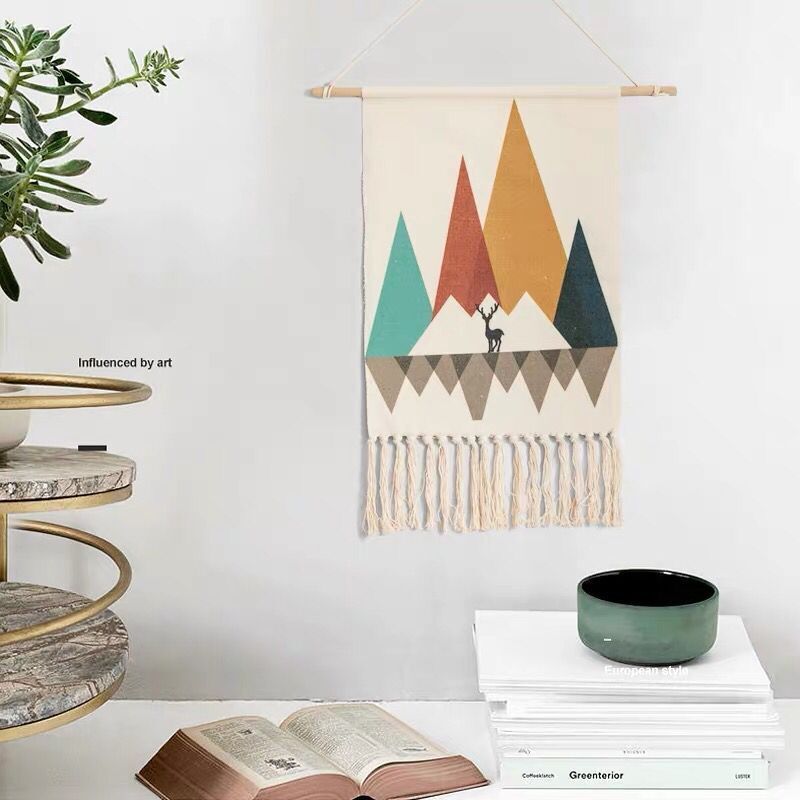 Sunlight Horizon Handwoven Tassel Tapestry