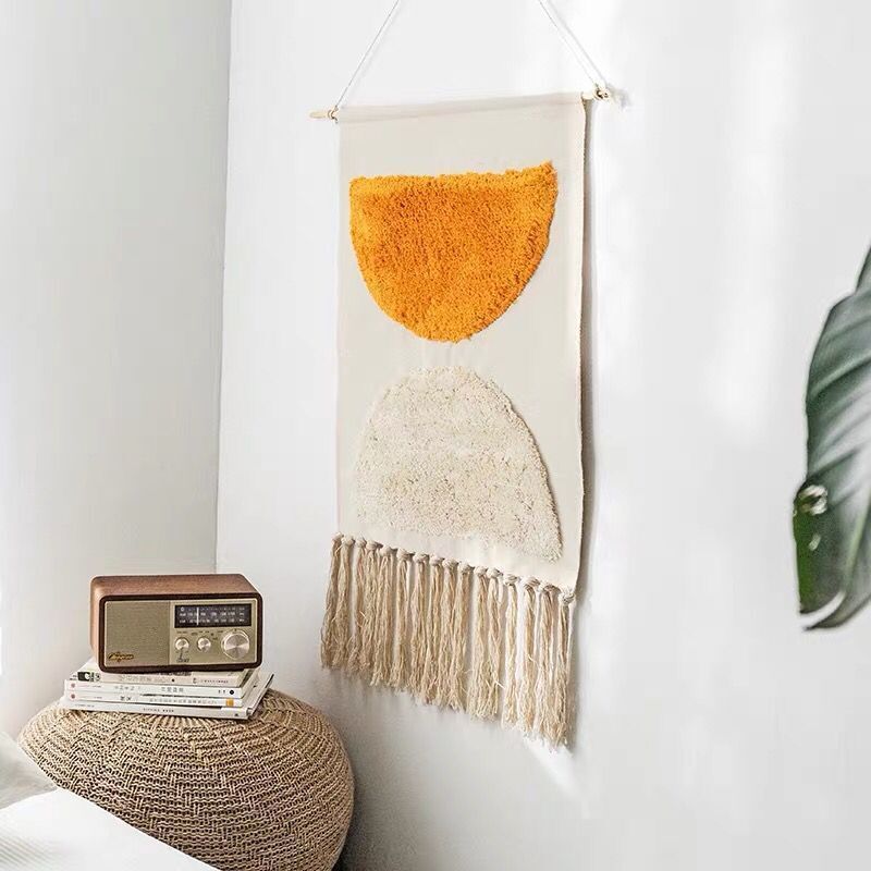 Sunlight Horizon Handwoven Tassel Tapestry