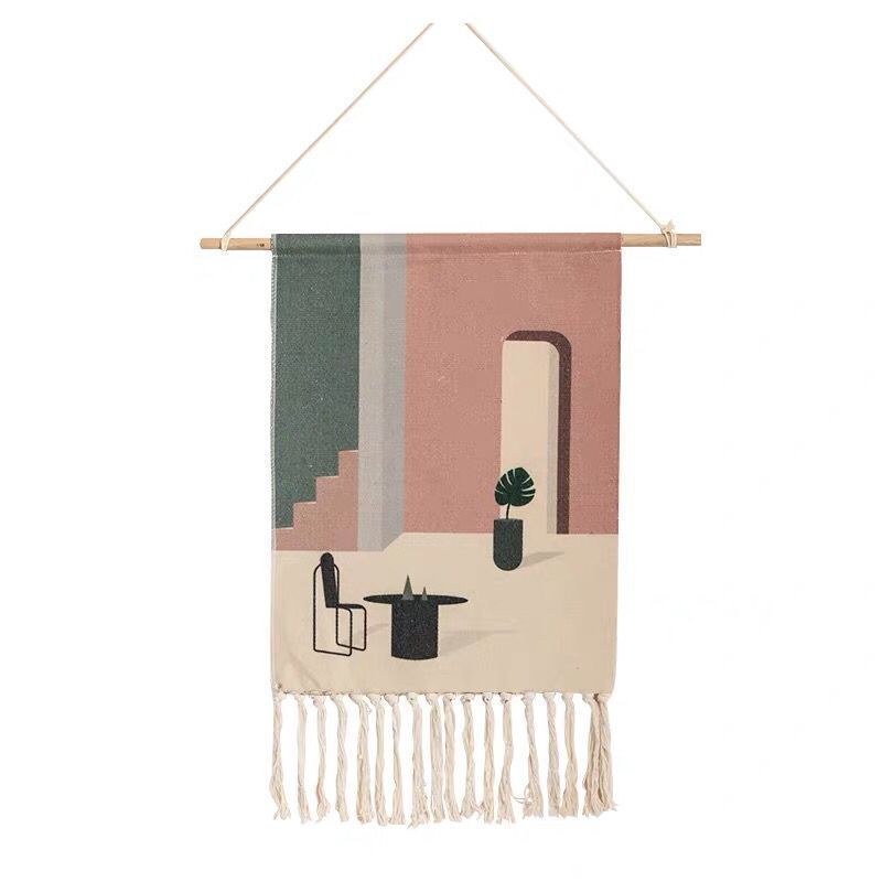 Sunlight Horizon Handwoven Tassel Tapestry