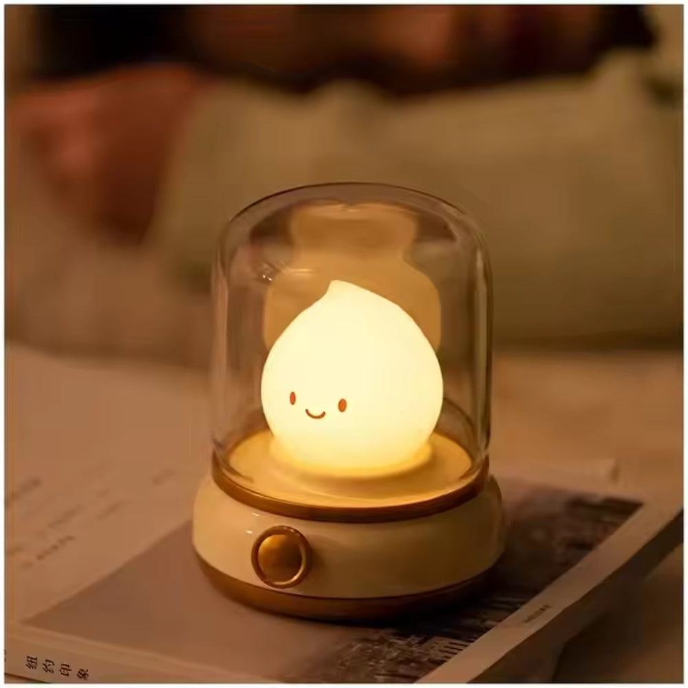 Mini Desktop LED Cute Night Lamp USB Rechargeable Portable Cartoon Table Lamp