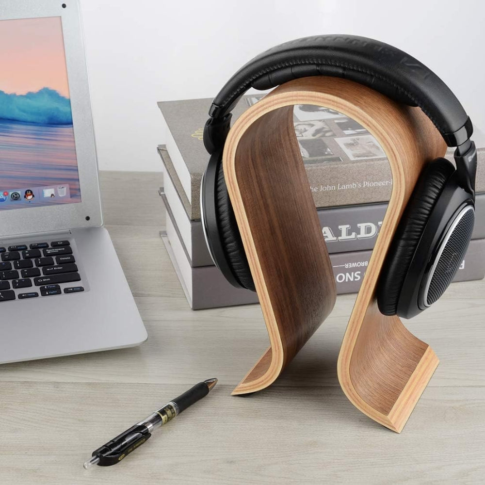 U Shape Wooden Headphone Stand for Almost All On Ear Headphones