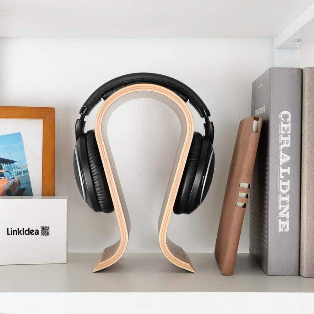 U Shape Wooden Headphone Stand for Almost All On Ear Headphones