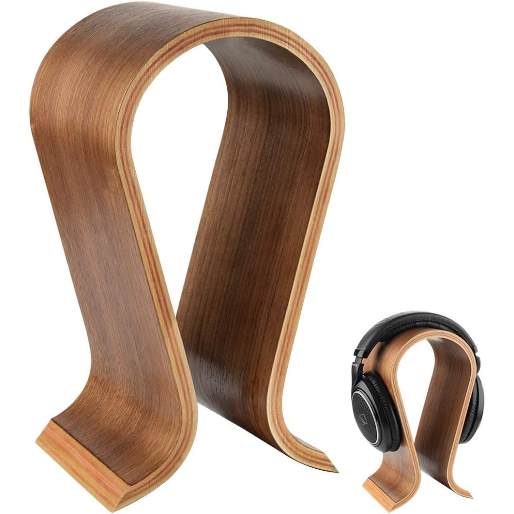 U Shape Wooden Headphone Stand for Almost All On Ear Headphones