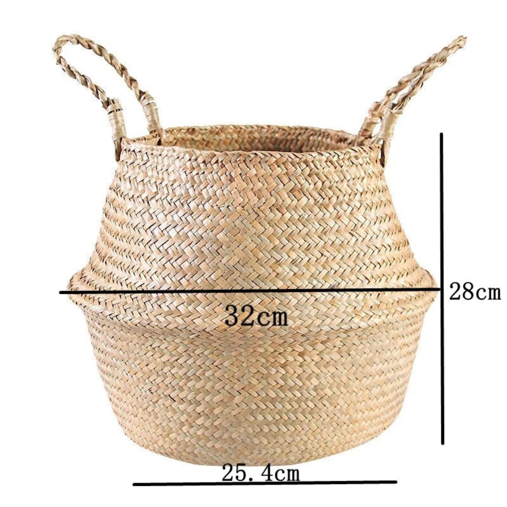 Nordic Style Seaweed Wicker Basket for Home Storage