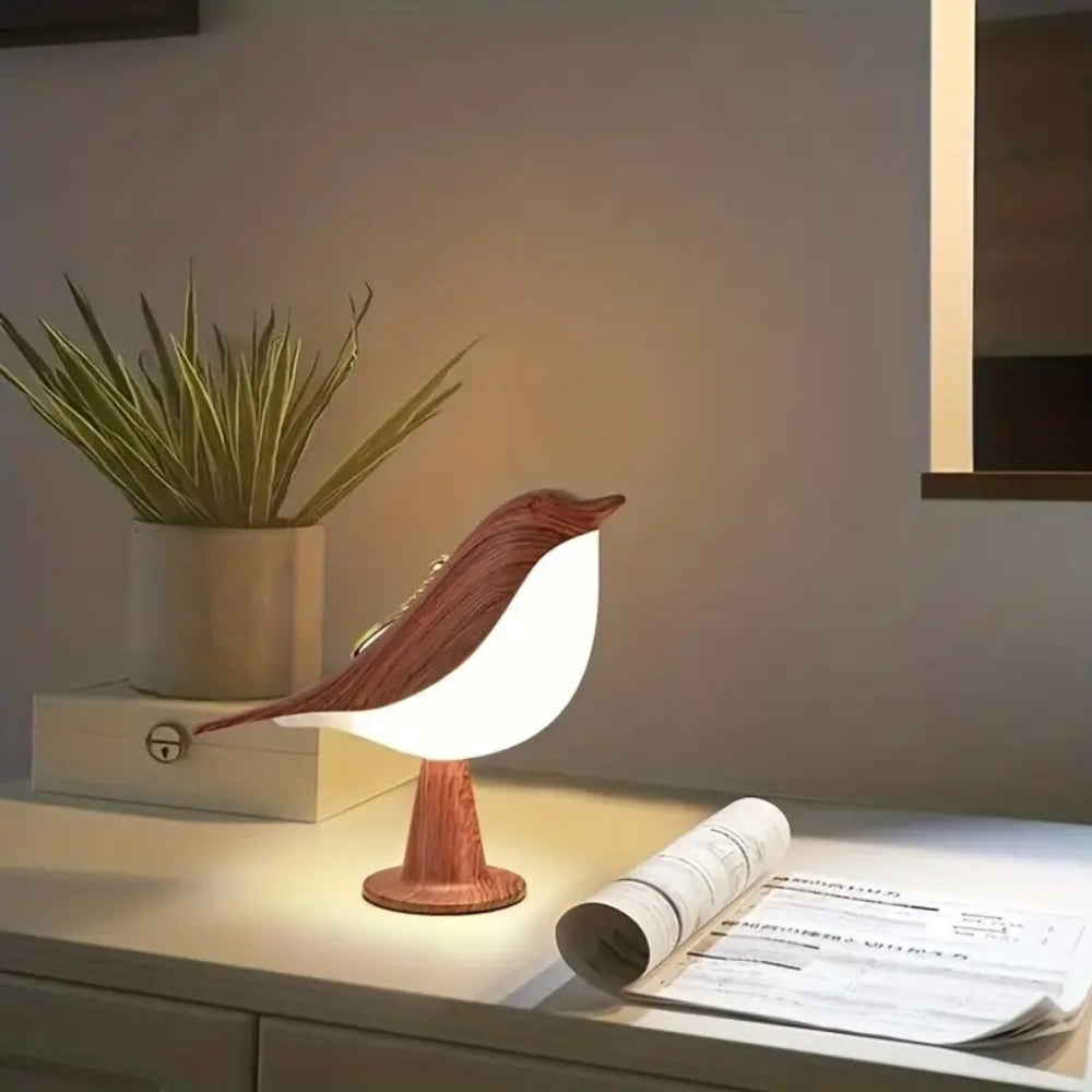 LED Night Light 3 Colors Touch Switch Bedside Light Dimmable Bird Lamps