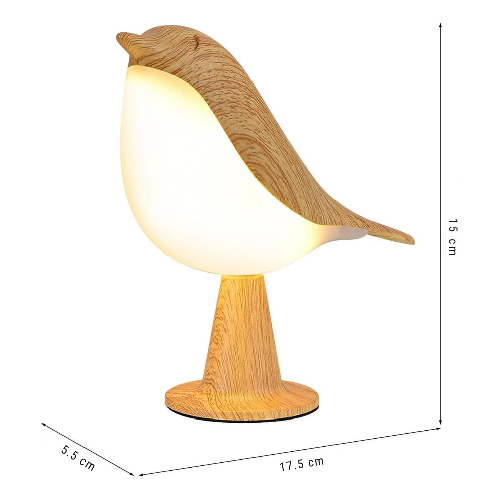 LED Night Light 3 Colors Touch Switch Bedside Light Dimmable Bird Lamps