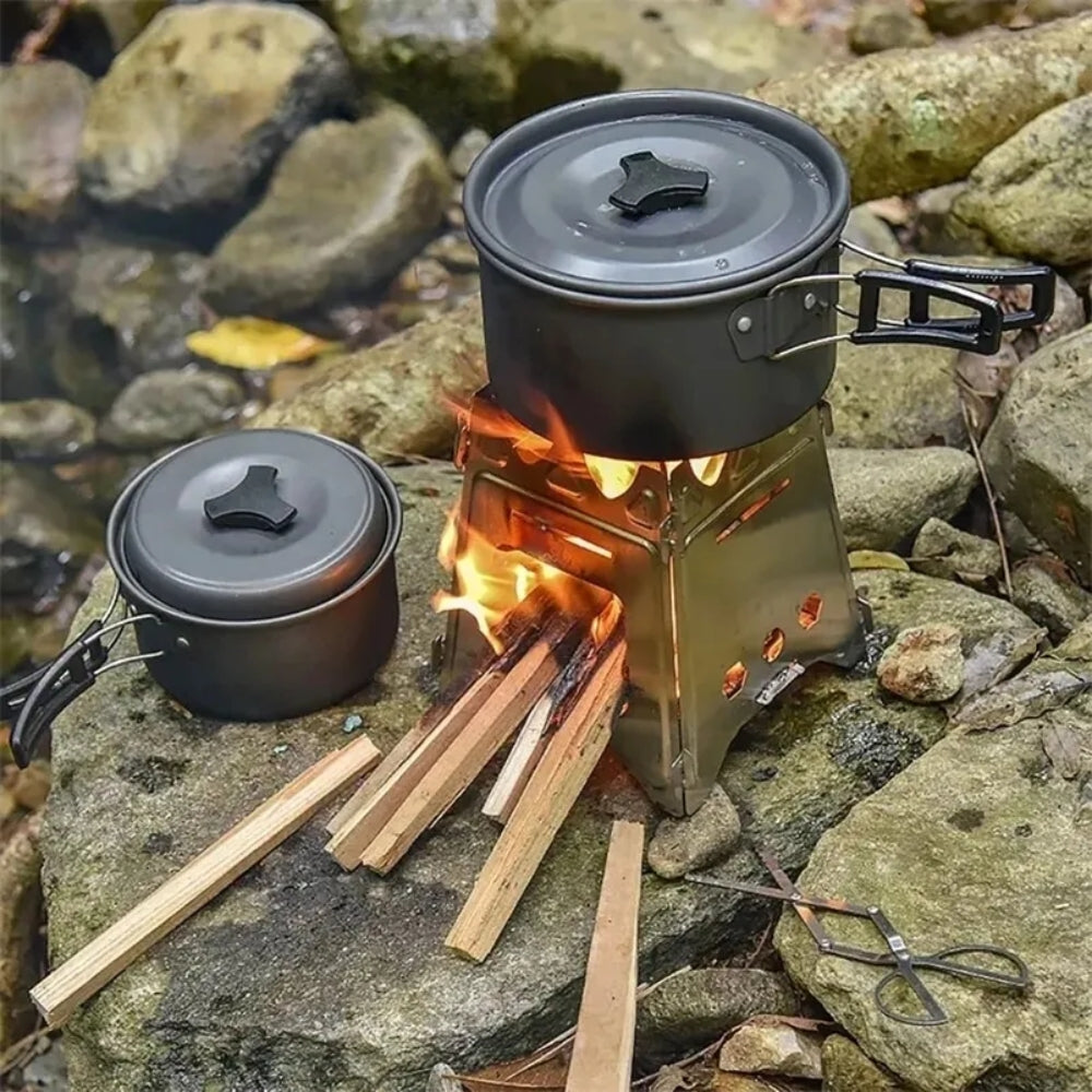 Portable Camping Wood Stove with Stainless Steel Folding Lightweight