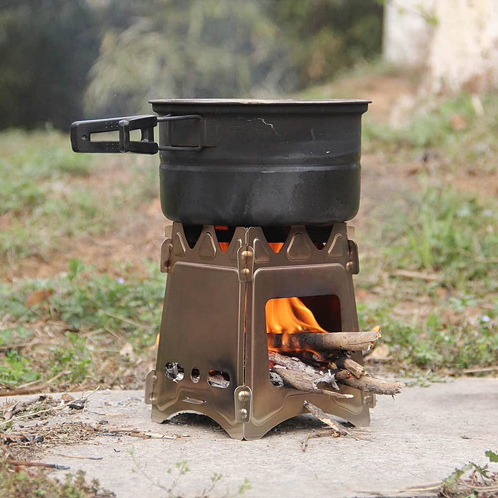 Portable Camping Wood Stove with Stainless Steel Folding Lightweight