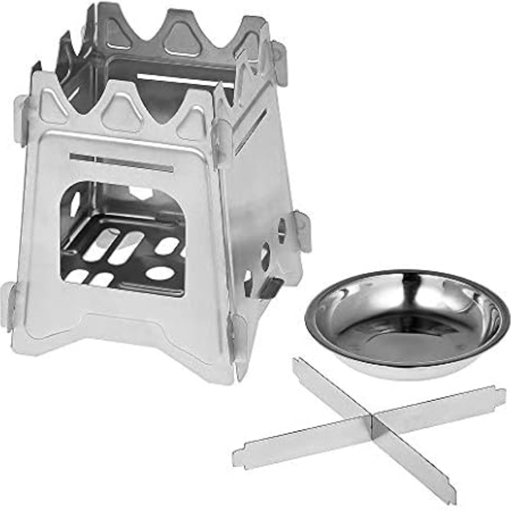 Portable Camping Wood Stove with Stainless Steel Folding Lightweight