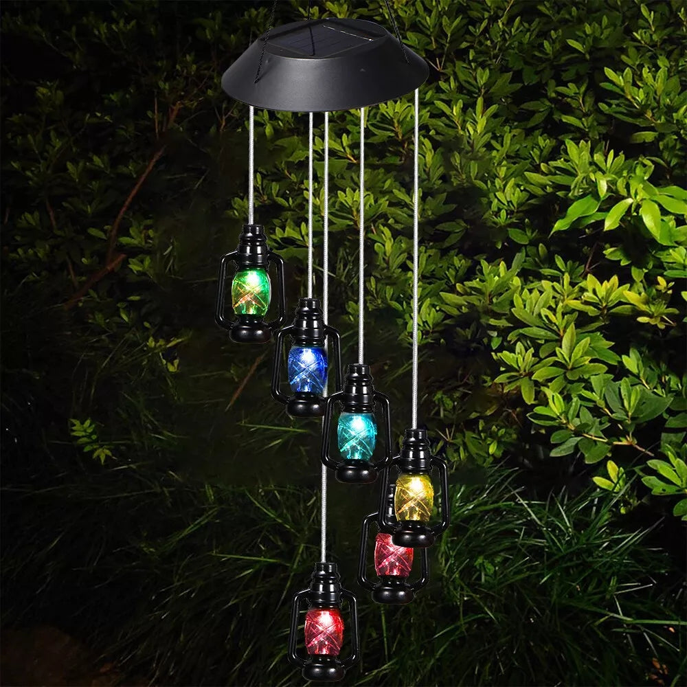 Solar Wind Chime Kerosene Lamp Retro Solar Courtyard Lamp