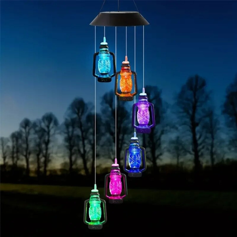 Solar Wind Chime Kerosene Lamp Retro Solar Courtyard Lamp