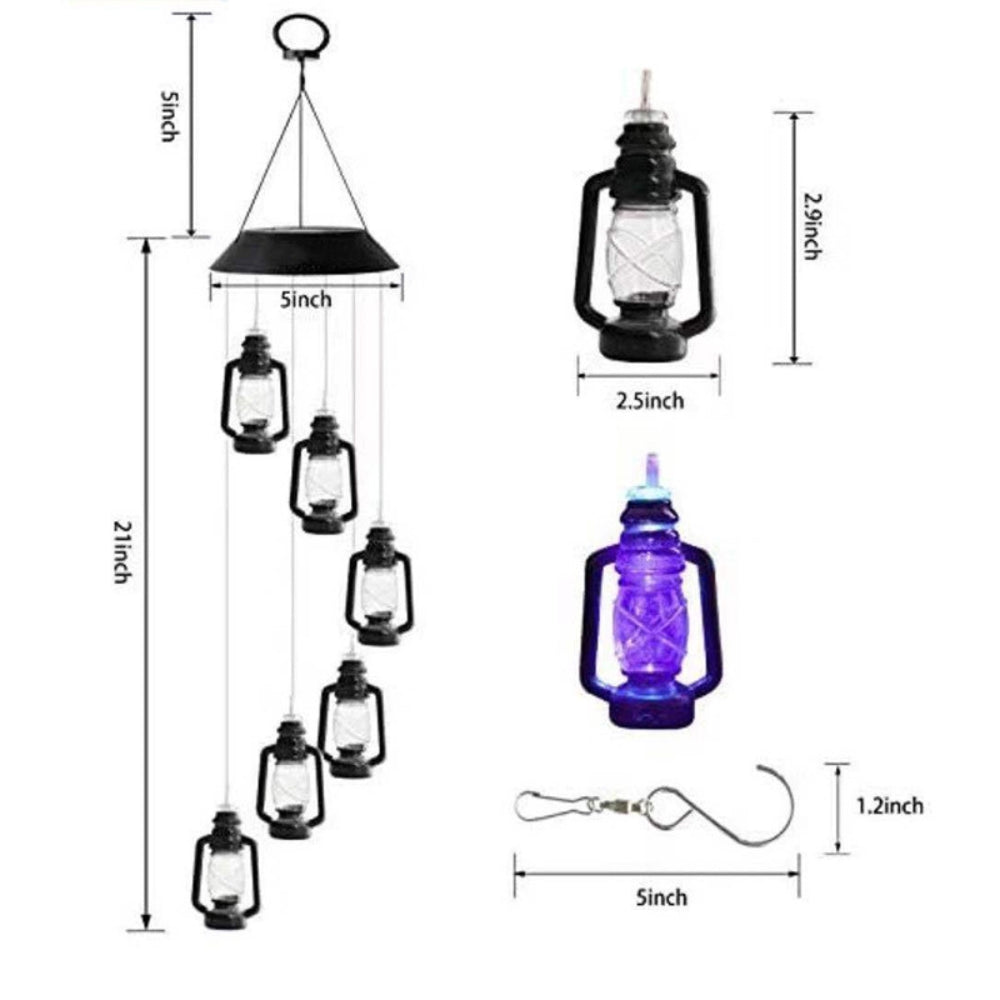 Solar Wind Chime Kerosene Lamp Retro Solar Courtyard Lamp