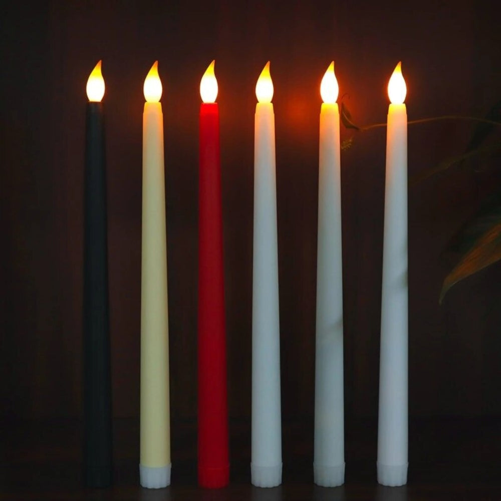 LED Flameless Flickering Taper Candles 3D Wick Candles Lamp