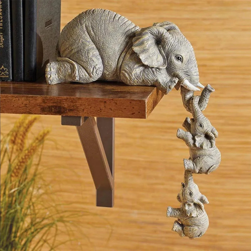 Elephant Sitter Family Figurine Set