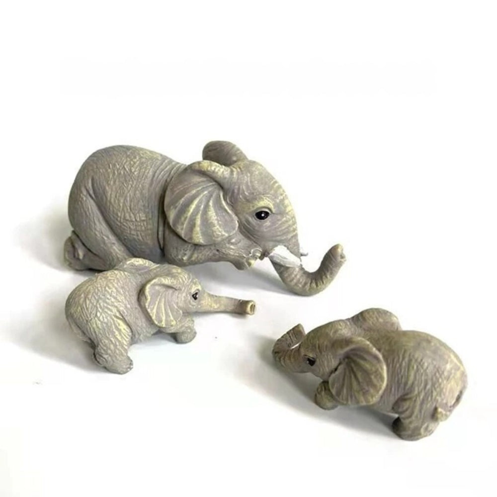 Elephant Sitter Family Figurine Set