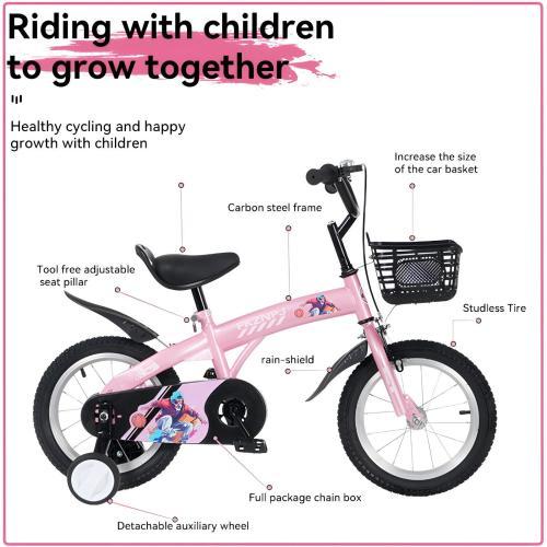 FKZNPJ 16 Inch Sporty Kids Bike With Training Wheels And Stand