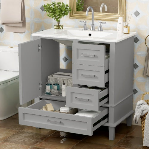 30 Bathroom Vanity , Modern Bathroom Cabinet With Sink Combo Set,