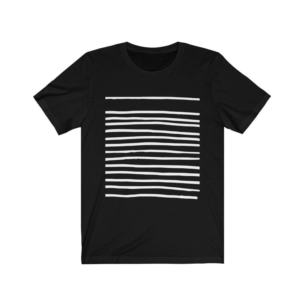 Mens T-Shirt with Lines in Black