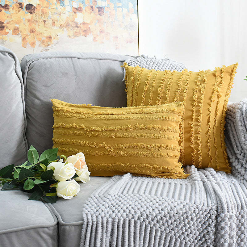 Floral Fringed Sofa Pillowcases