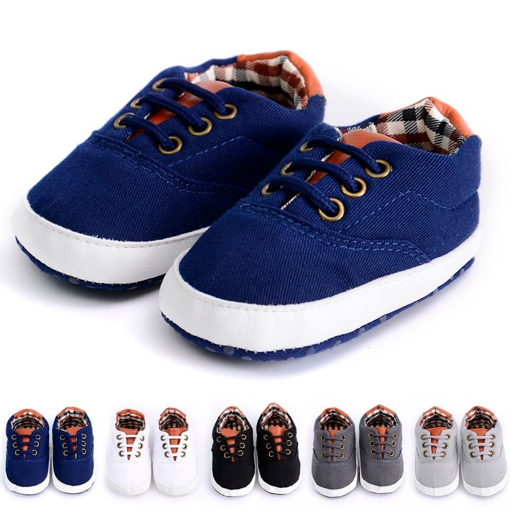 Solid color casual lace soft bottom baby canvas shoes baby shoes