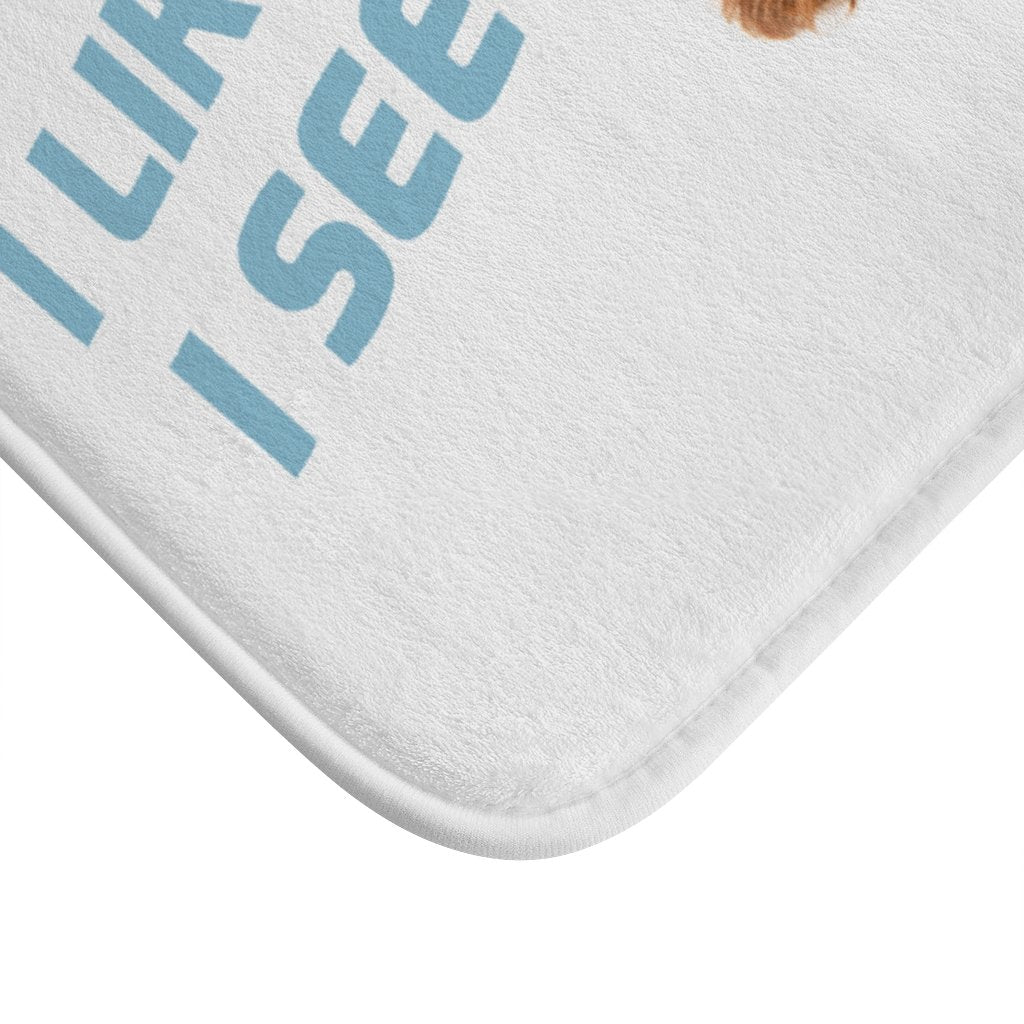 Funny Dog Looking Up Bath Mat