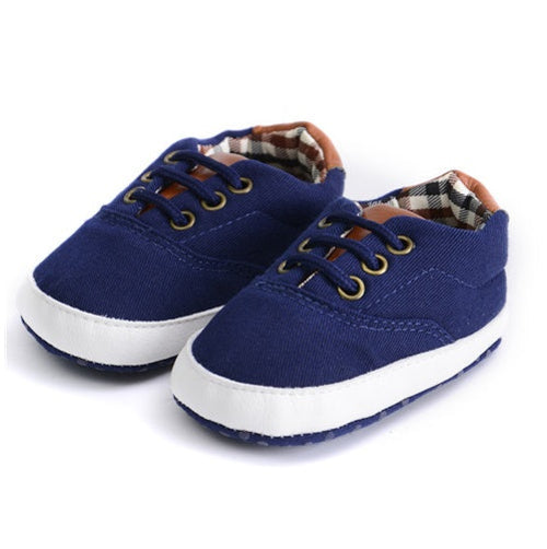 Solid color casual lace soft bottom baby canvas shoes baby shoes