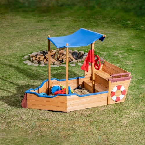 Wooden Sandbox With Storage Bench And Seat, Outdoor Toys For Children