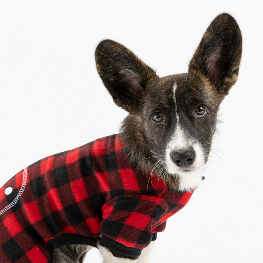 🔴 Red Plaid Dog Pajamas – Cozy & Soft Pet Onesie for Ultimate Comfort