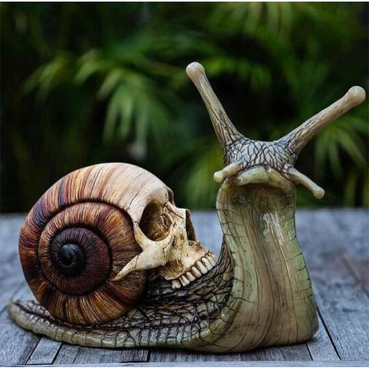 Snail Skull Sculpture Gothic Decoration Snail Statue