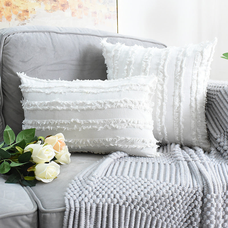 Floral Fringed Sofa Pillowcases