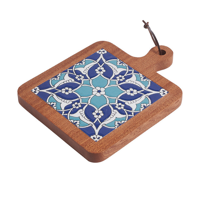 Solid Wood Vintage Tile Large Pot Coaster