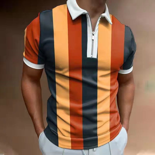 Men's POLO Striped Short Sleeve T-Shirt