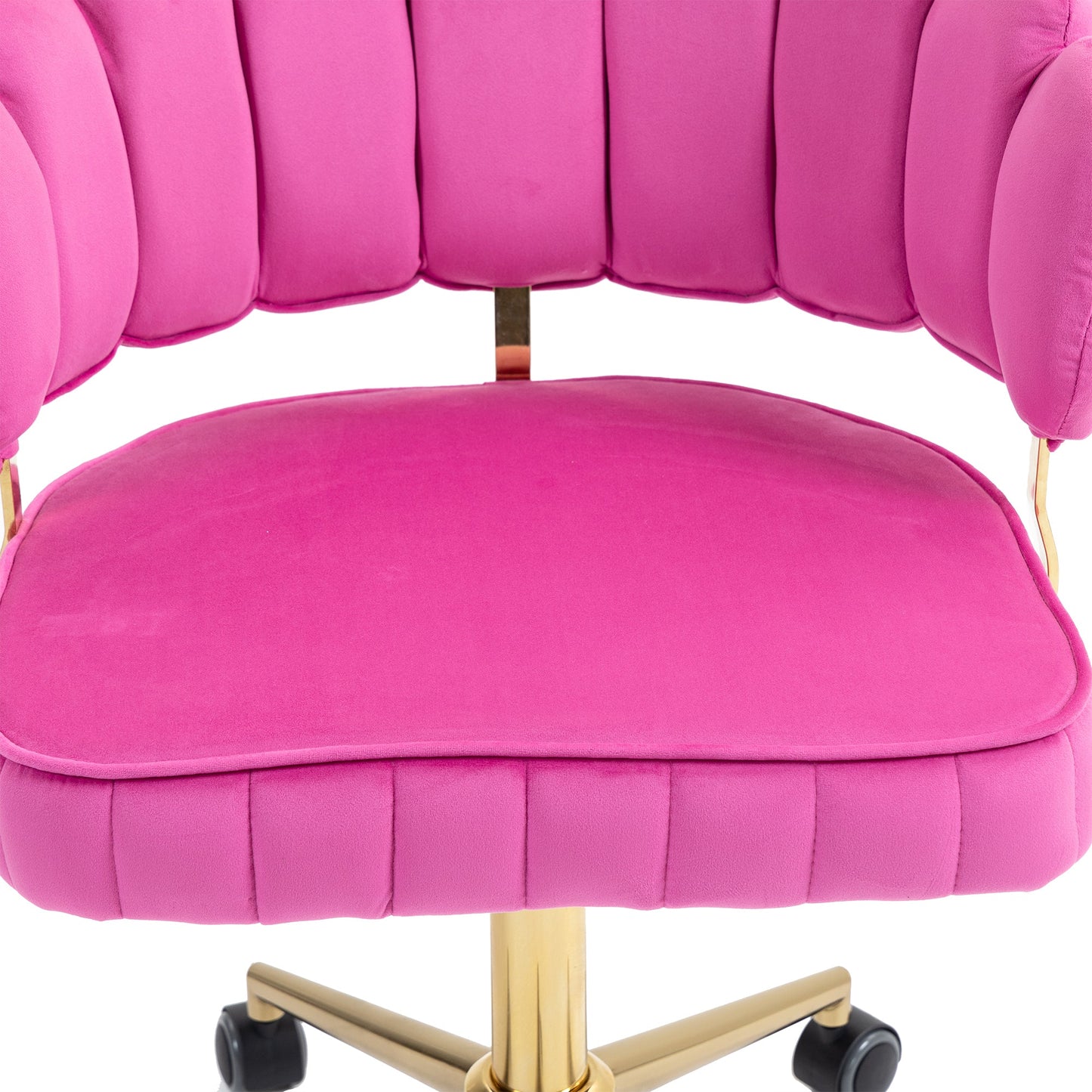 Velvet Home Office Desk Chair, Modern Cute Computer Chair, Wheels