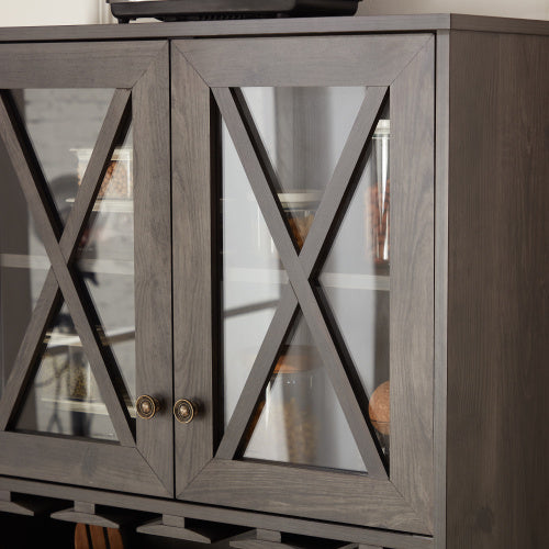 Kitchen Cabinet With Wine Rack In Dining Room