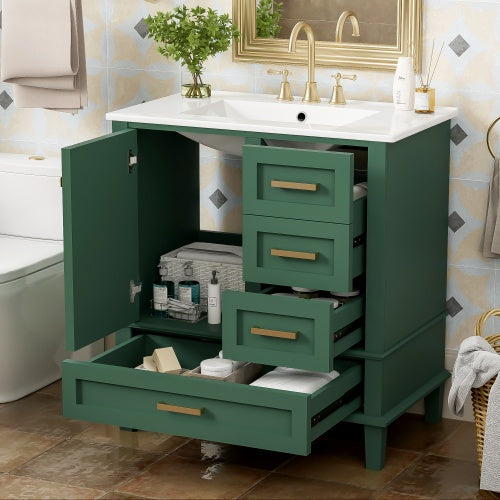 30 Bathroom Vanity , Modern Bathroom Cabinet With Sink Combo Set,