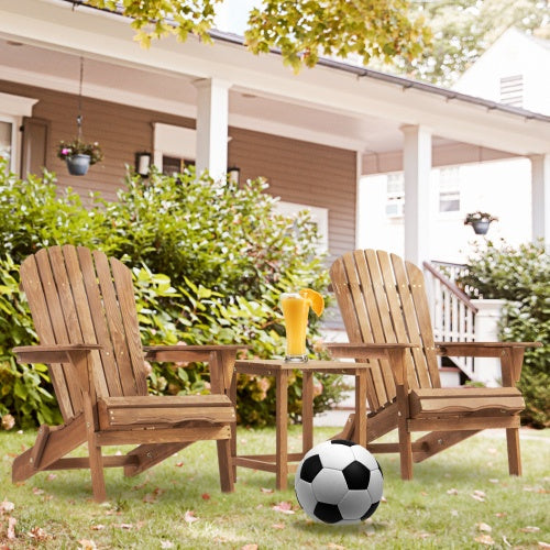 Wooden Outdoor Folding Adirondack Chair 2 Piece Set Of Wooden Lounge