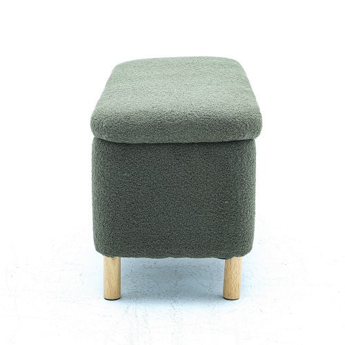 Basics Upholstered Storage Ottoman And Entryway Bench GREEN