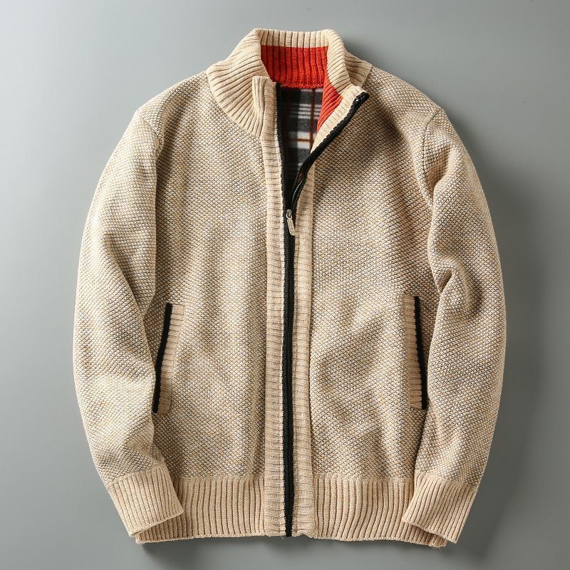 Fleece Lined Padded Warm Keeping Casual All-match Sweater Jacket Coat