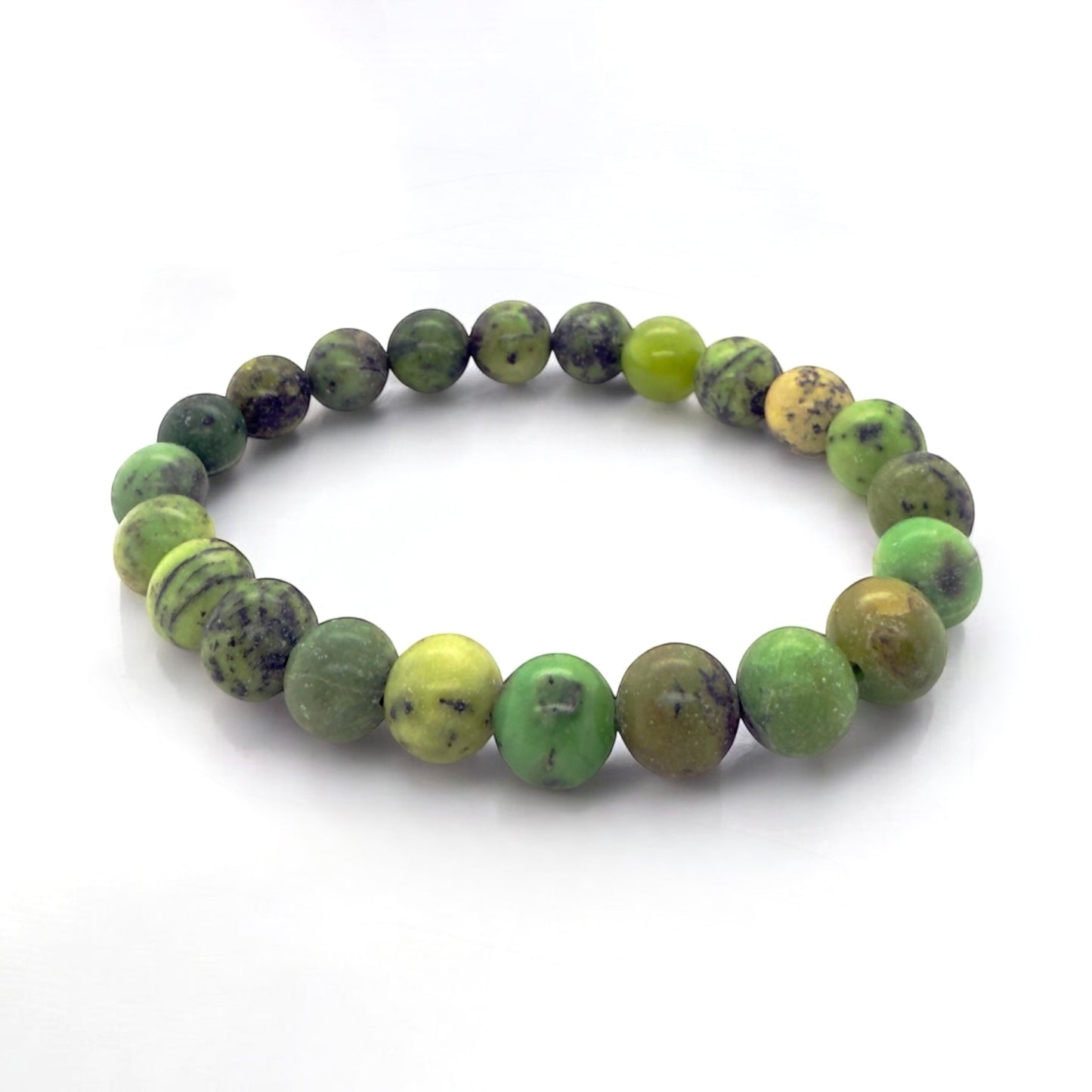 Chrysoprase Beads Bracelet, Green Stone Bracelet, 8mm