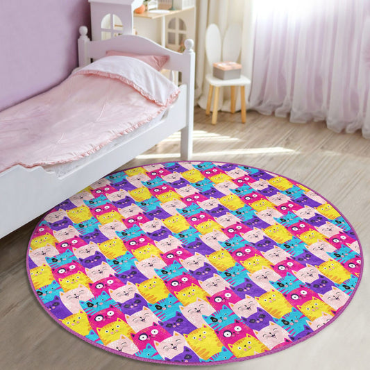 Cute Cats Print Baby Room Rug | Homeezone