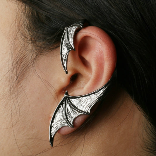 Gothic Punk Dragon Wing Cuff Ear Clip On Earrings