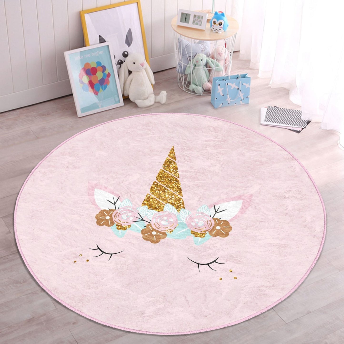 Pink Unicorn Baby Room Rug | Homeezone