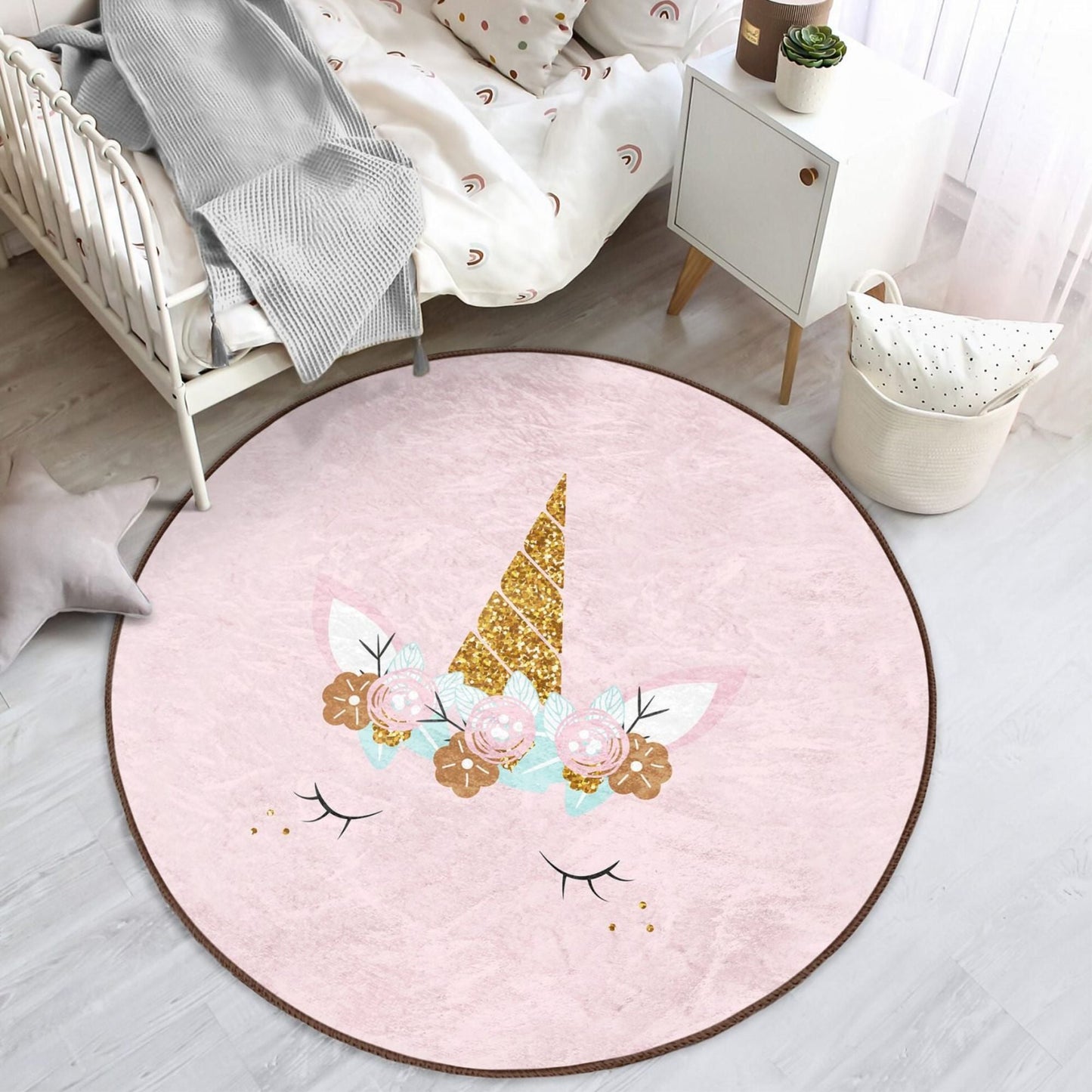 Pink Unicorn Baby Room Rug | Homeezone